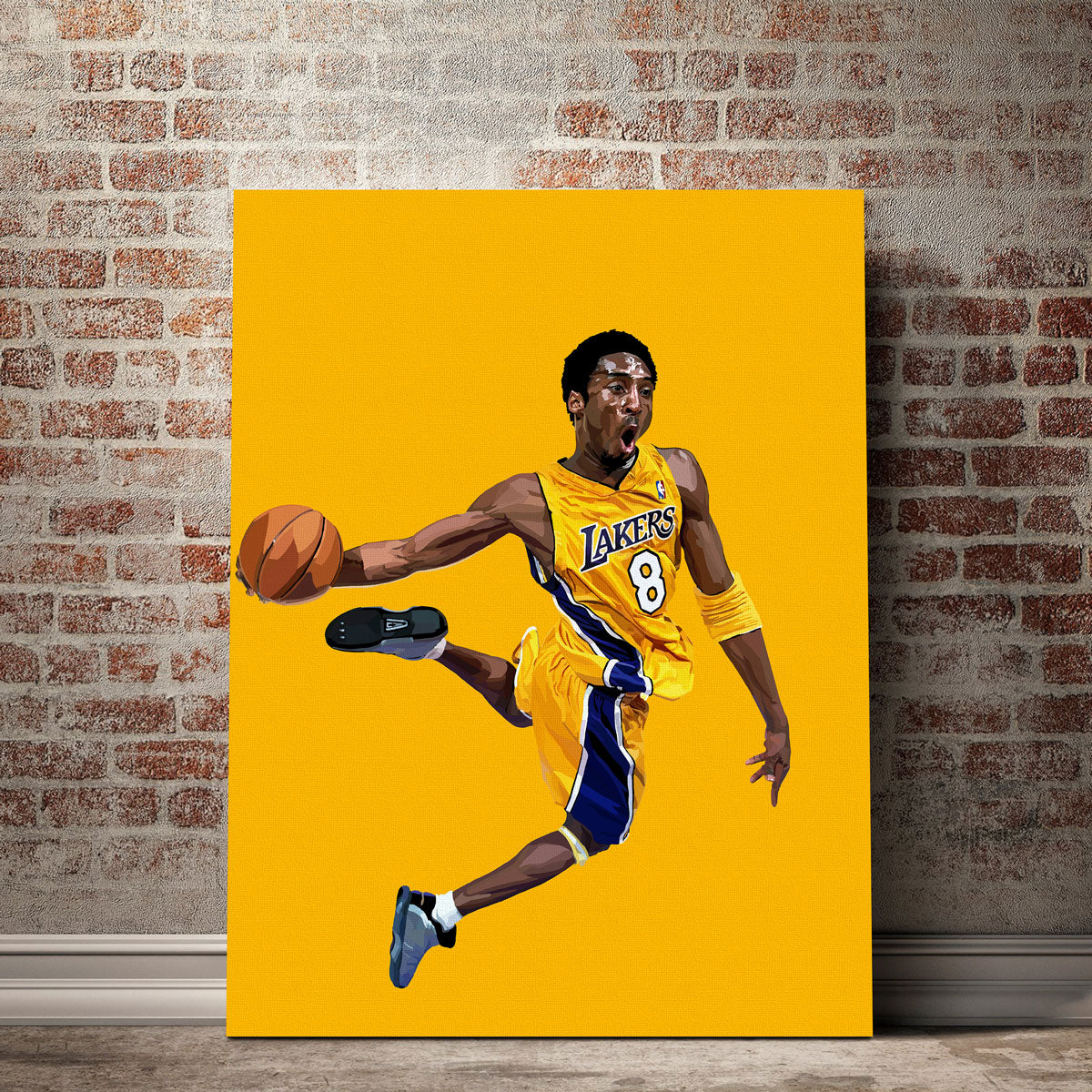 Kobe Dunk Wall Art - Stunning Handmade Canvas Print by Andy Brackpool
