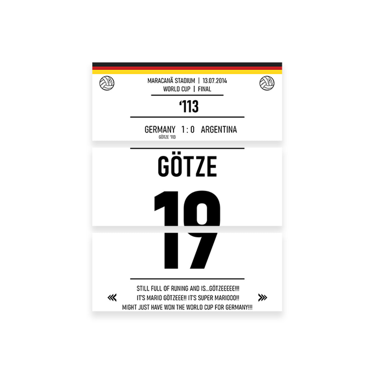 Mario Gotze - Premium Handmade Canvas Print by George Sorin