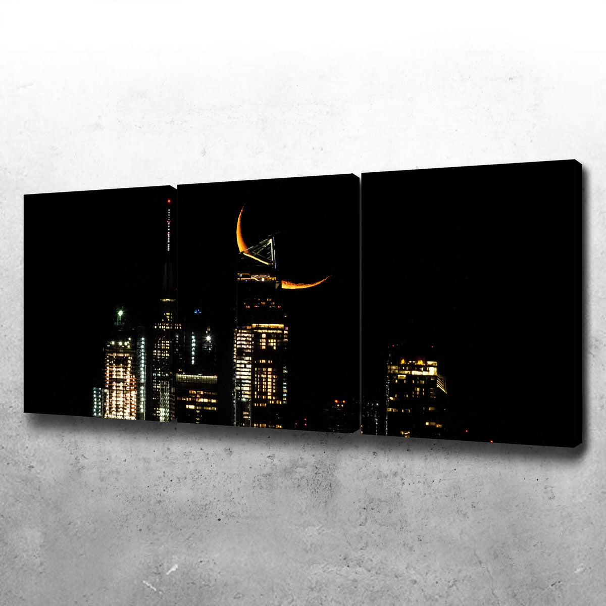 Exquisite Moon and New York City Wall Art by Dennis Maida