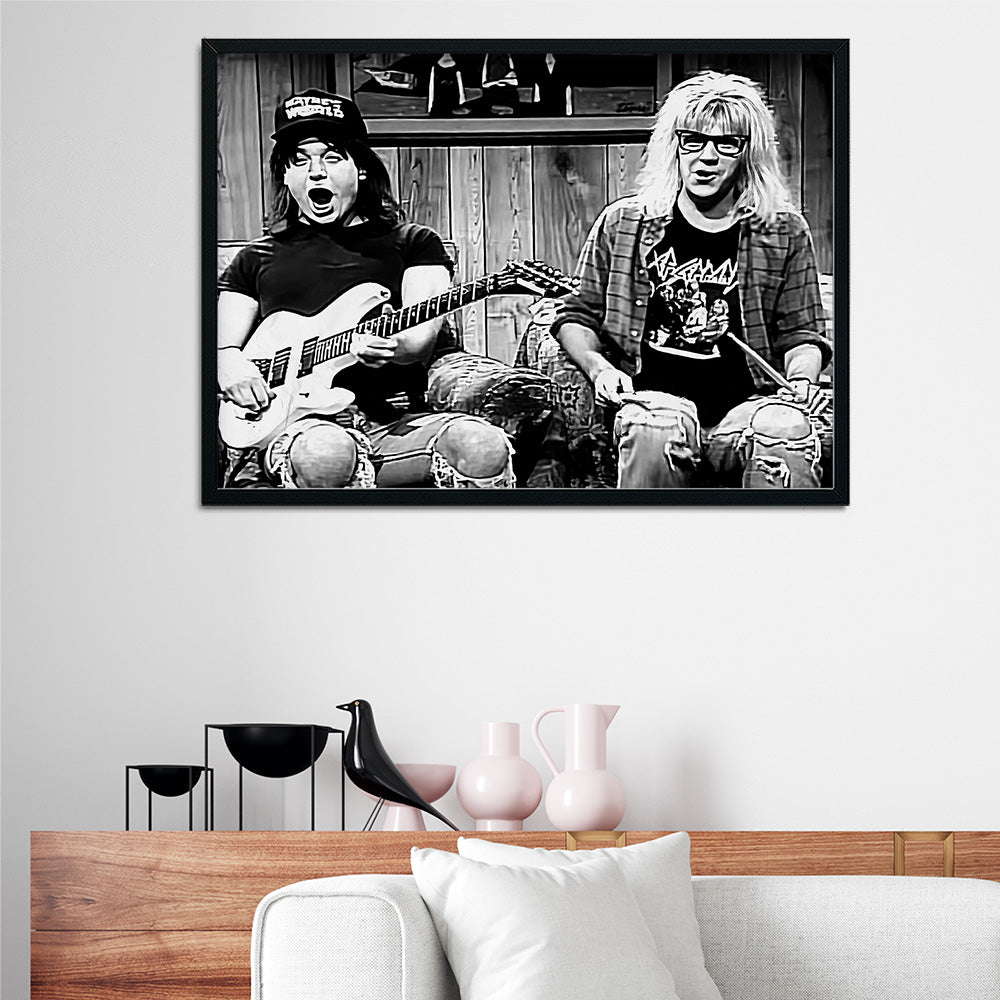 Wayne's World Stunning Grayscale Wall Art for Home Decor