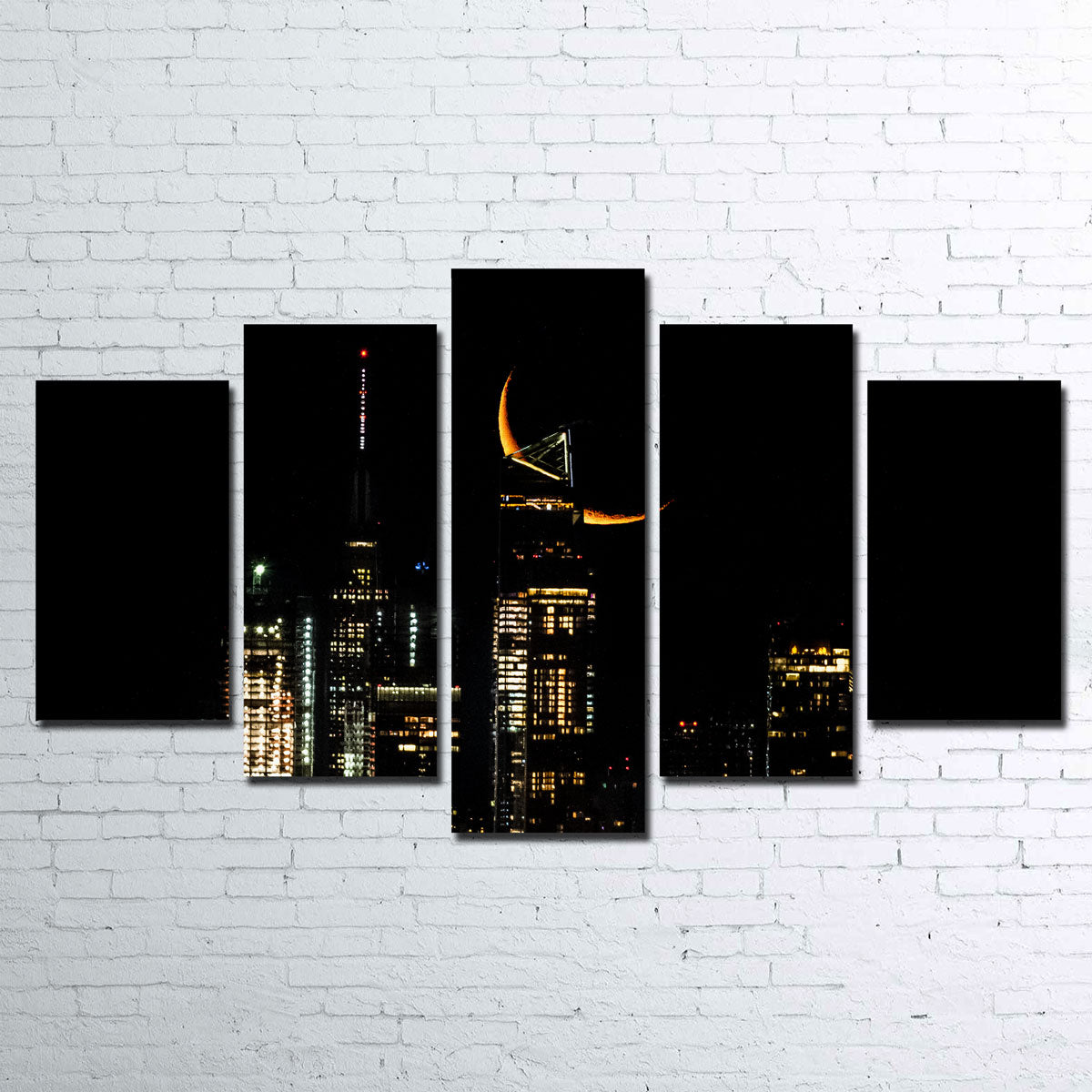 Exquisite Moon and New York City Wall Art by Dennis Maida