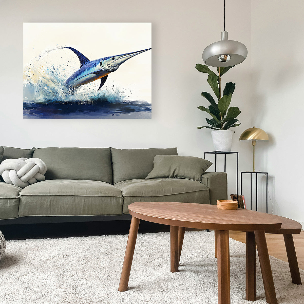 Eye-Catching Jumping Swordfish Wall Art for Stunning Home Decor