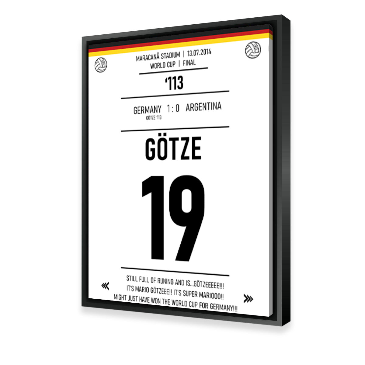 Mario Gotze - Premium Handmade Canvas Print by George Sorin