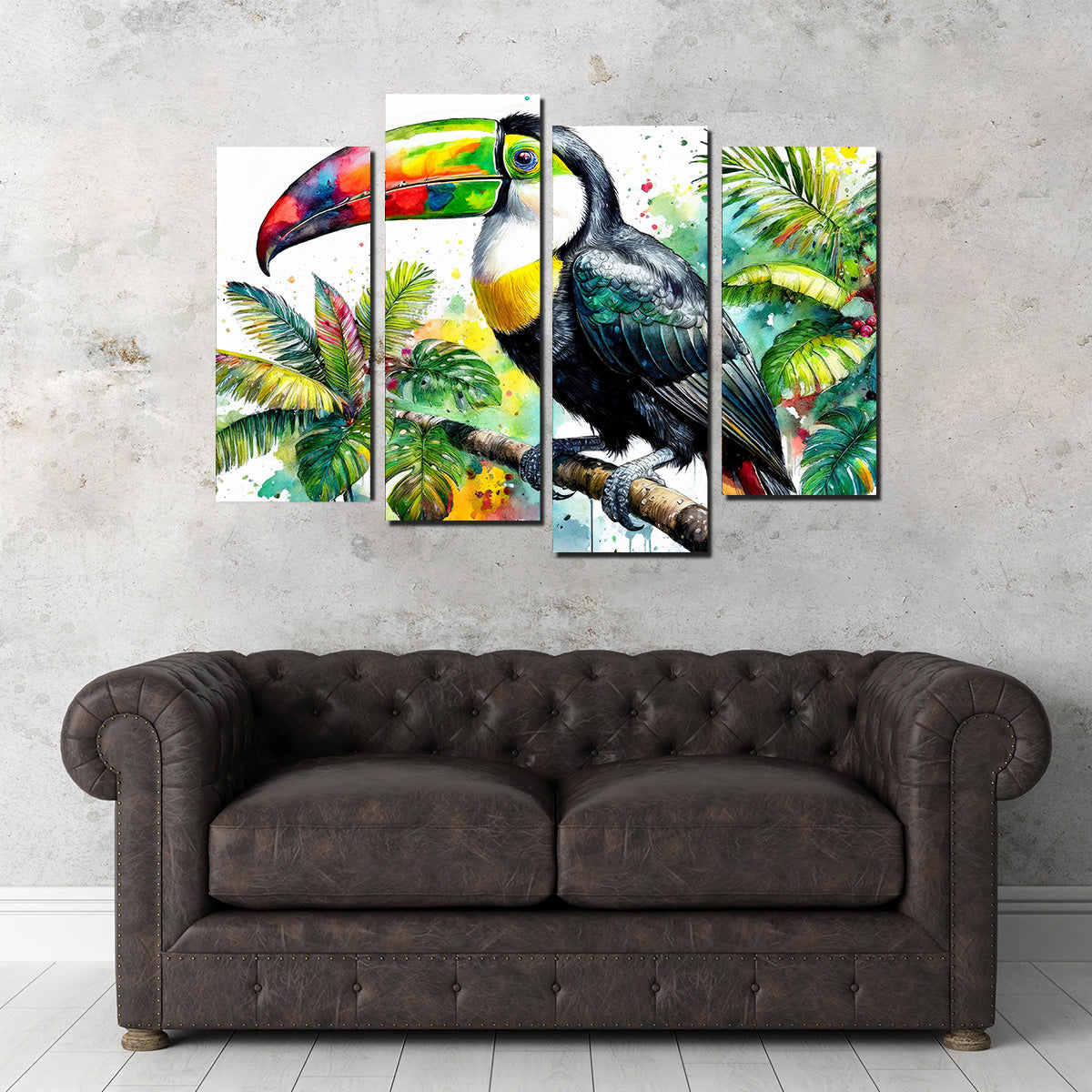 Exquisite Toucan Watercolor V1 Wall Art for Stunning Decor