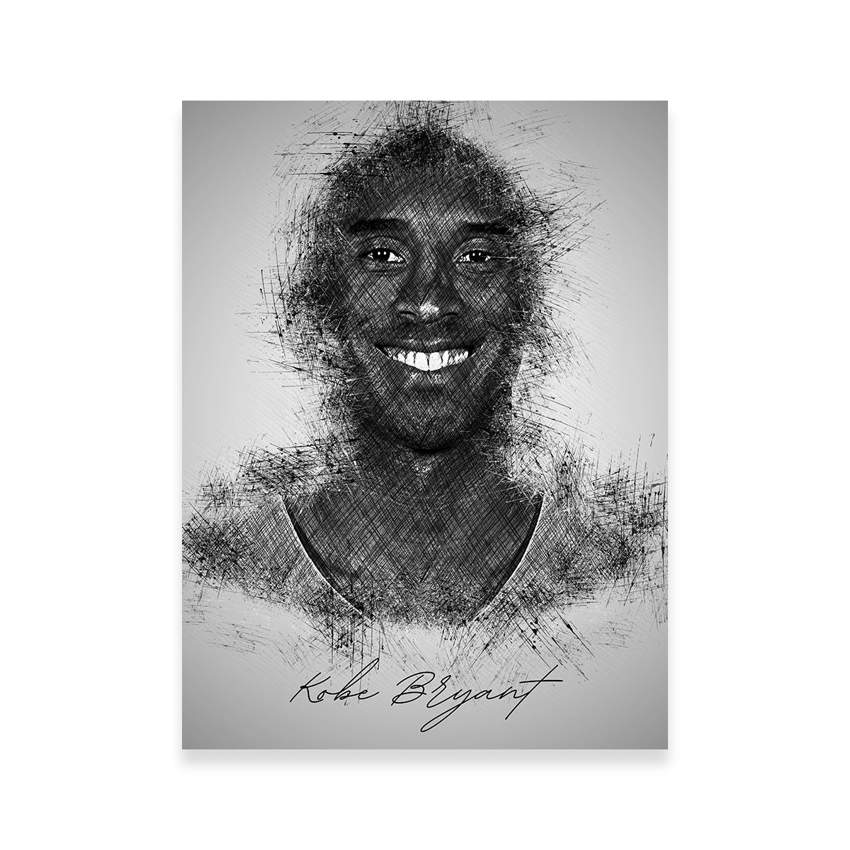 Stunning Kobe Bryant Sketch Wall Art for Basketball Fans