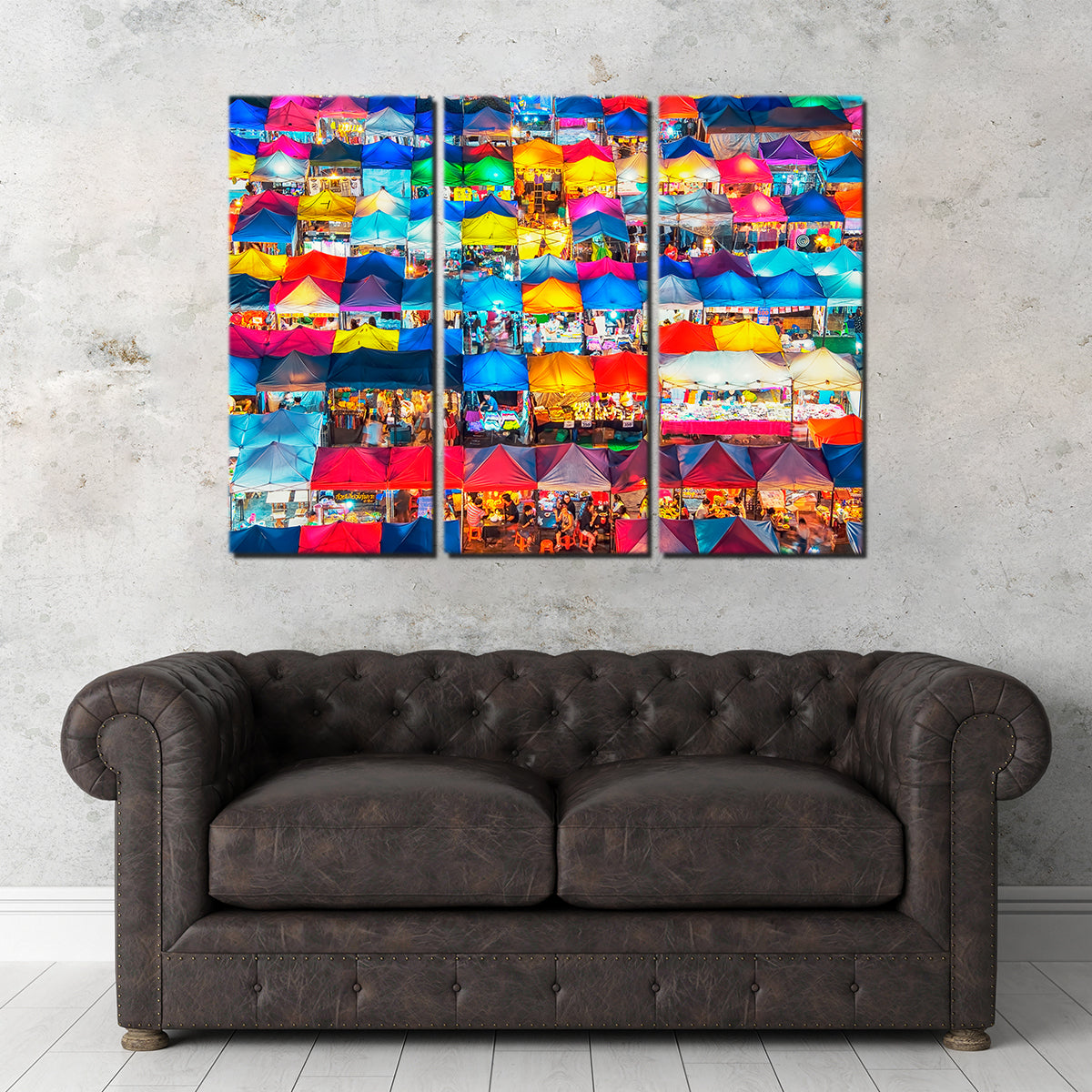 Exquisite Train Night Market Wall Art for Stunning Home Decor
