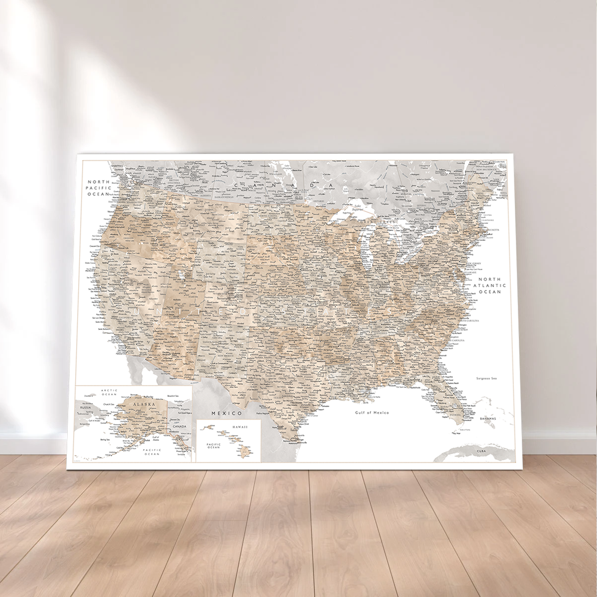 Stunning US Map Wall Art by Blursbyai
