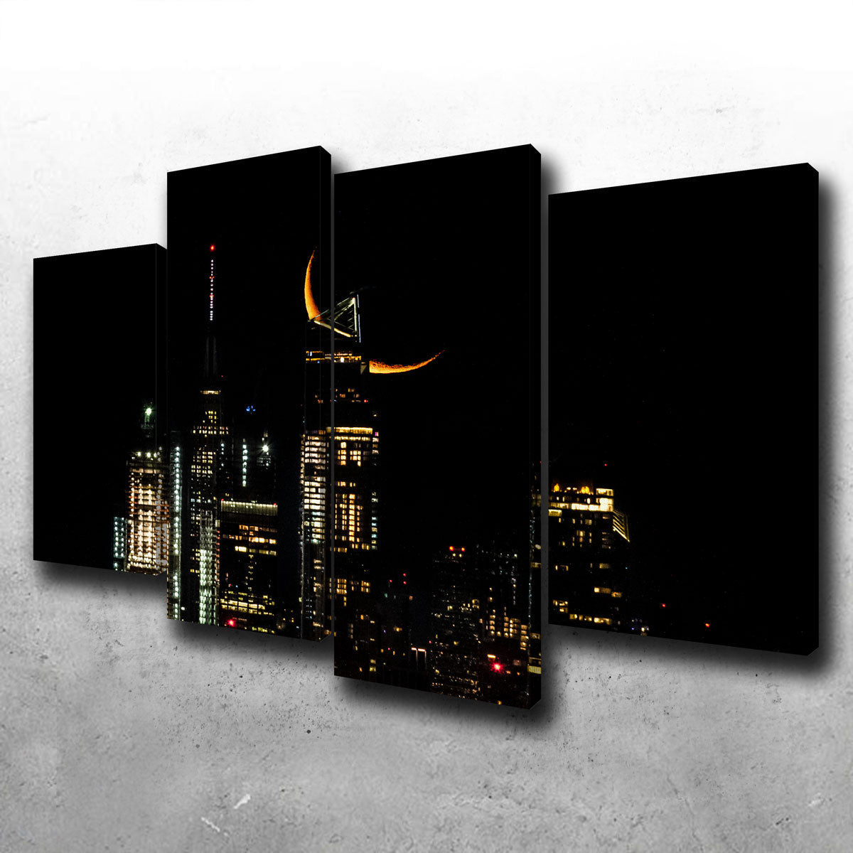 Exquisite Moon and New York City Wall Art by Dennis Maida