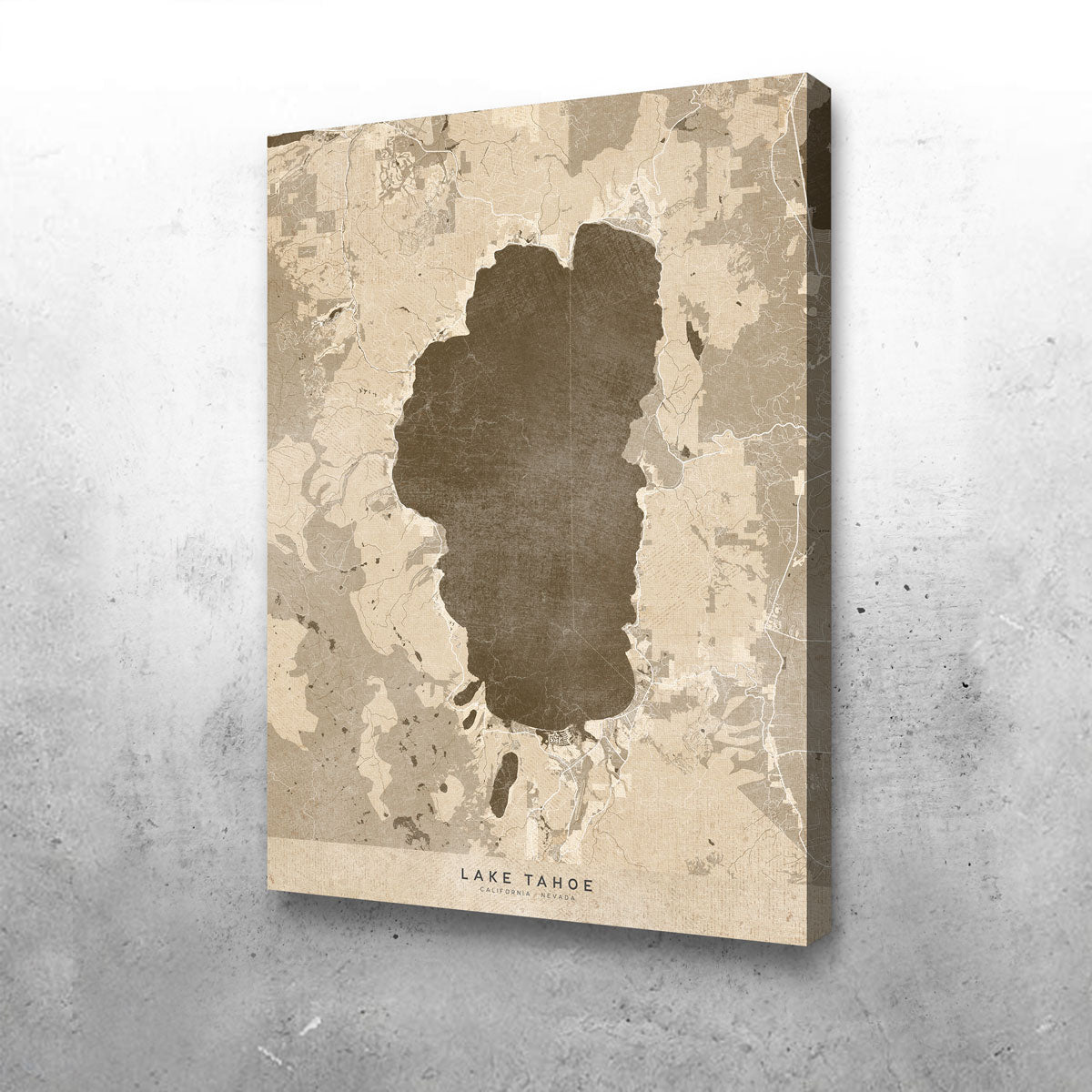 Stunning Lake Tahoe Map Wall Art by Blursbyai