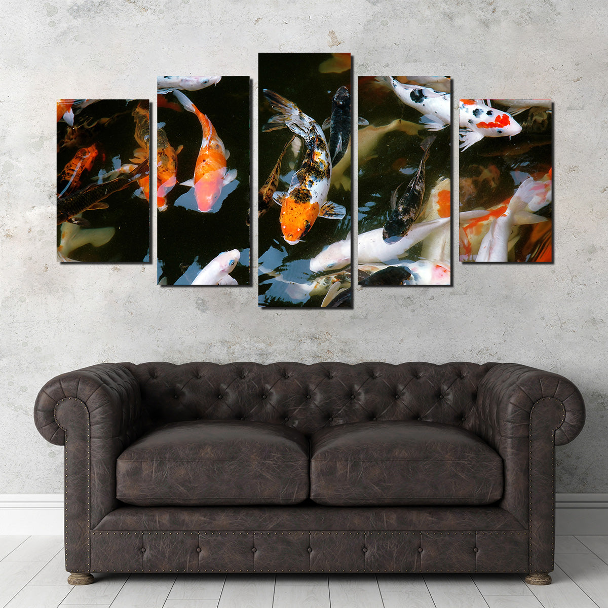 Stunning Koi Fish Swimming Wall Art for Home Decor