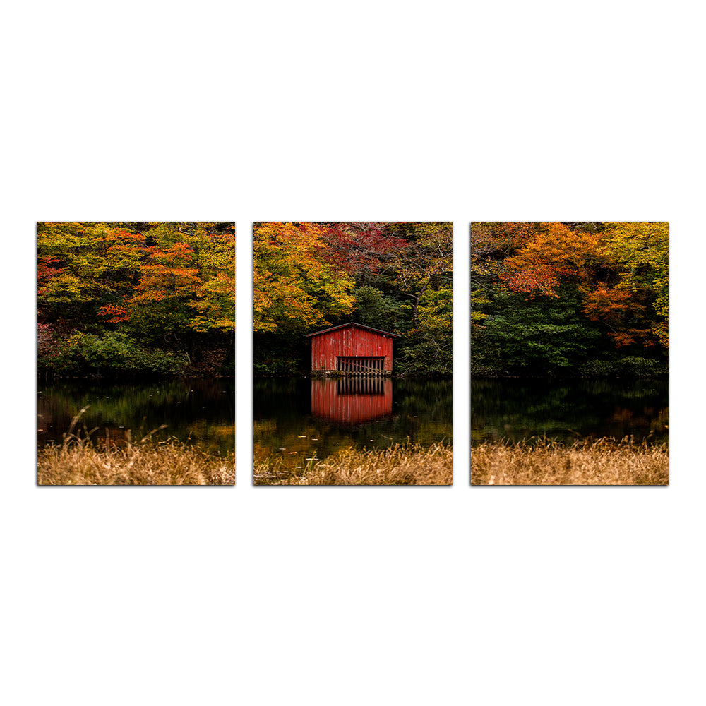 Stunning Red Boat House Wall Art for Your Home Decor