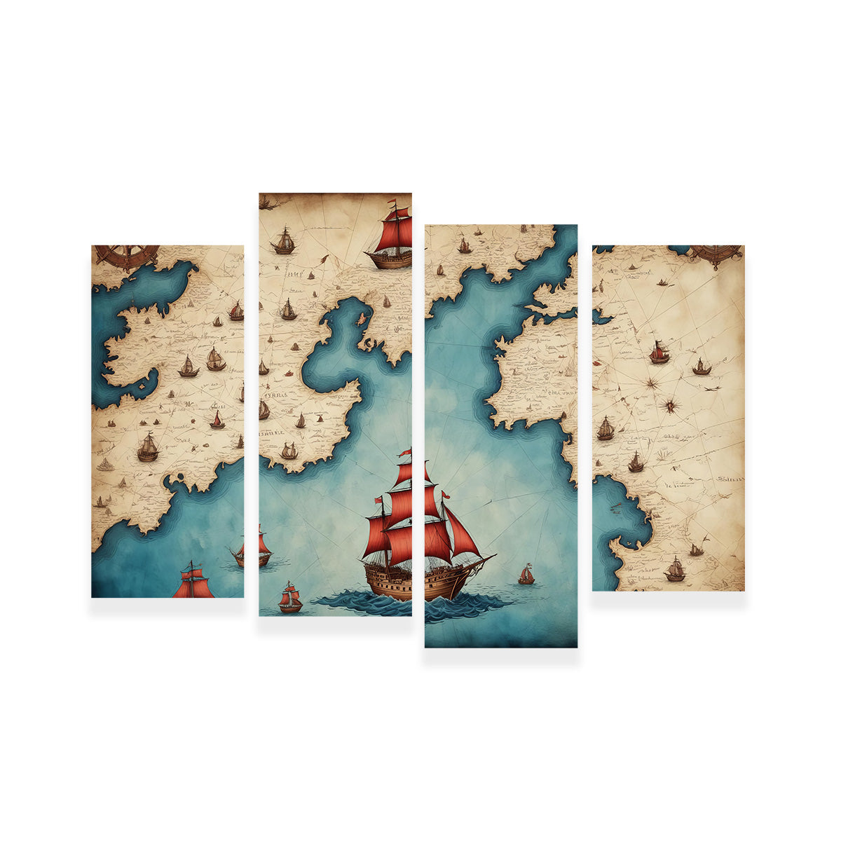 Exquisite Medieval Nautical Map Wall Art for Stunning Home Decor
