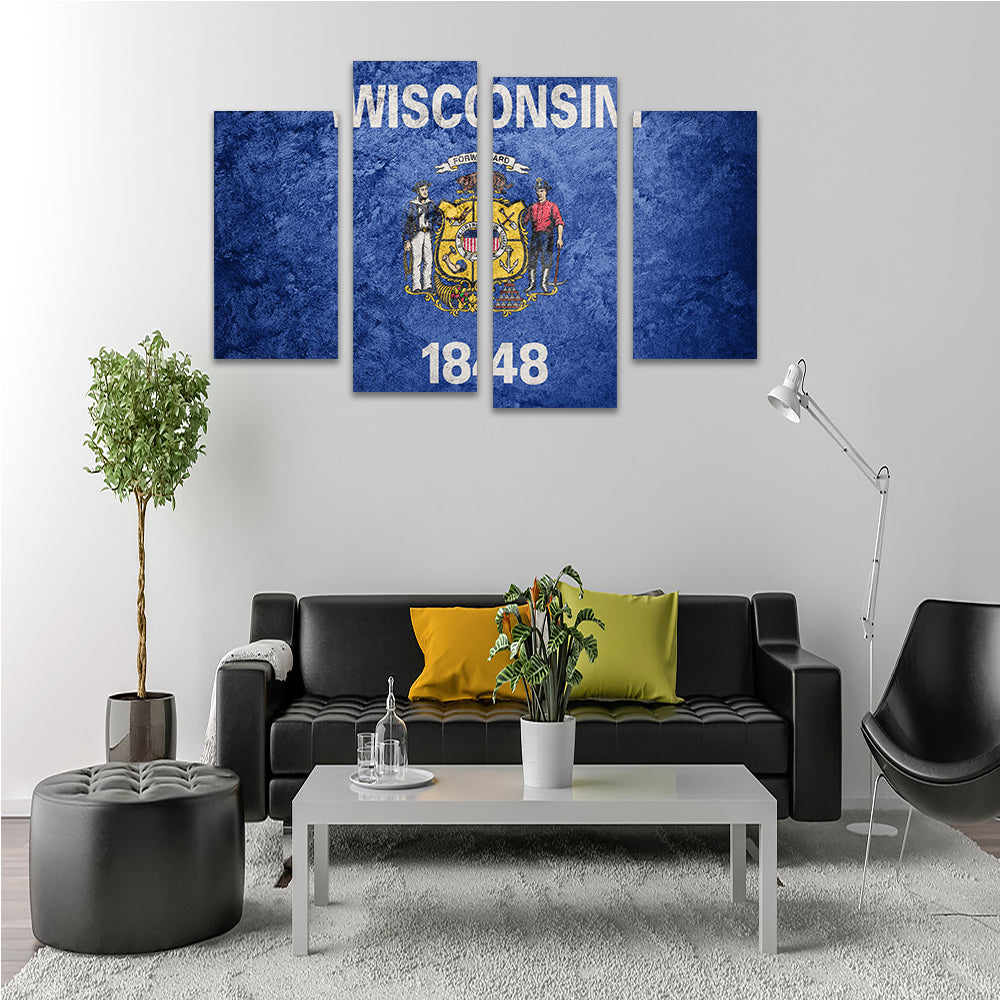 Stunning Wisconsin Flag Grunge Wall Art for Your Home Decor