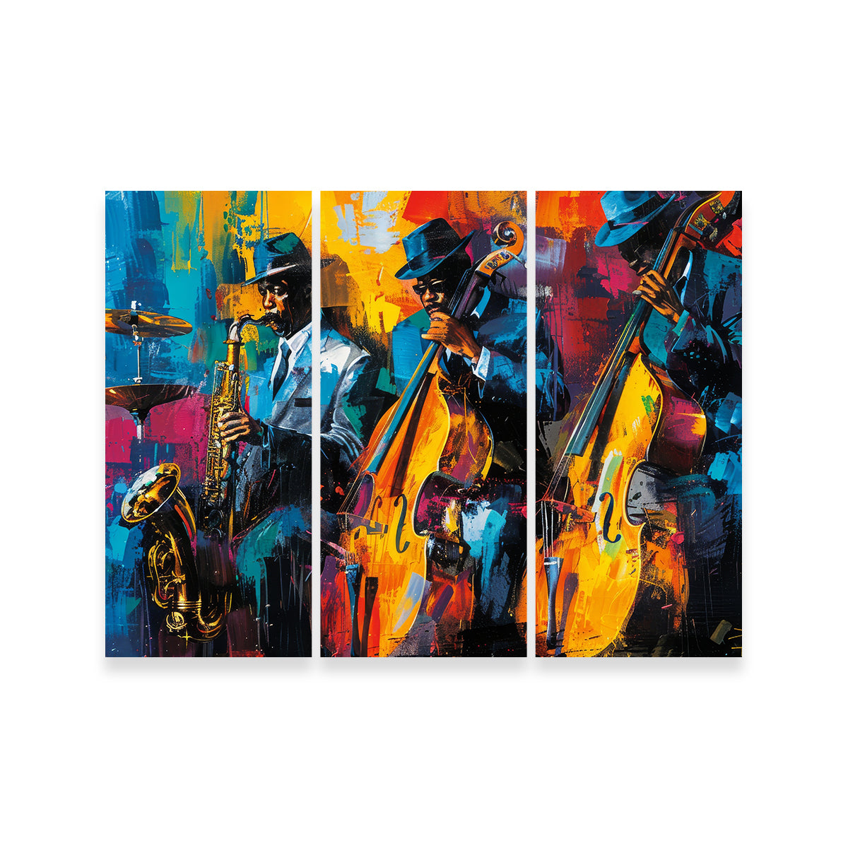 Eye - catching Vibrant Jazz Band Wall Art for Your Home Decor
