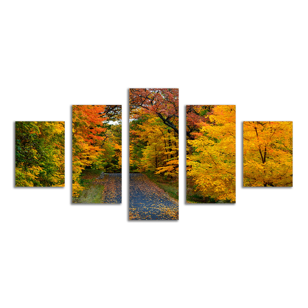 Breathtaking Lake Geneva Wisconsin Fall Road Wall Art for Stunning Home Decor