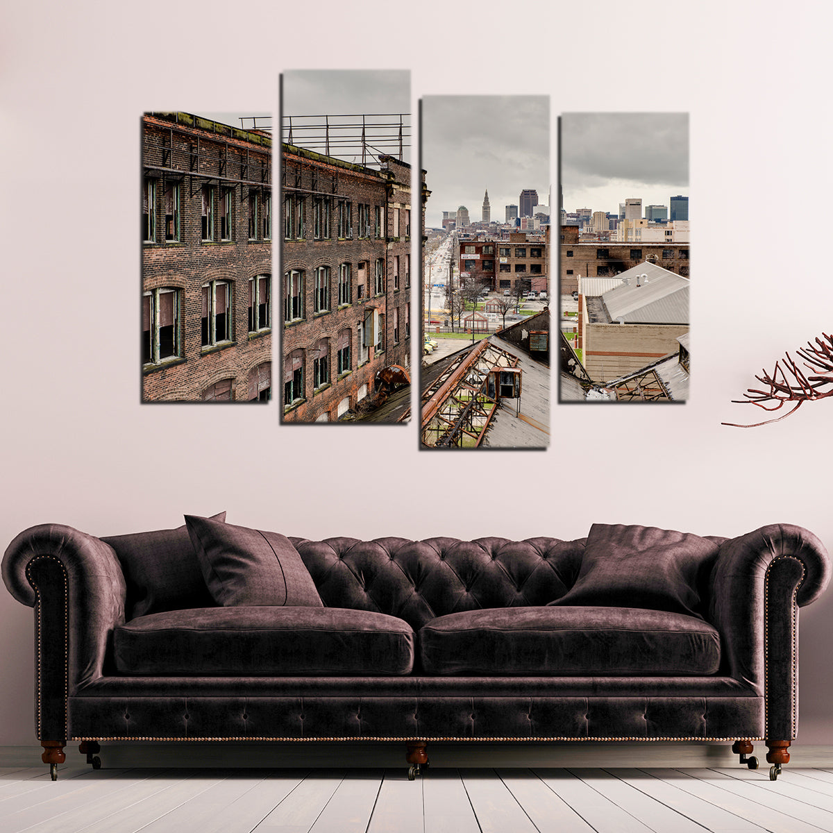 Stunning Warner & Swasey Wall Art Overlooking Cleveland - Ideal Decor for Your Space
