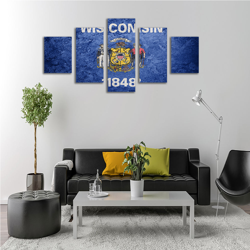 Stunning Wisconsin Flag Grunge Wall Art for Your Home Decor