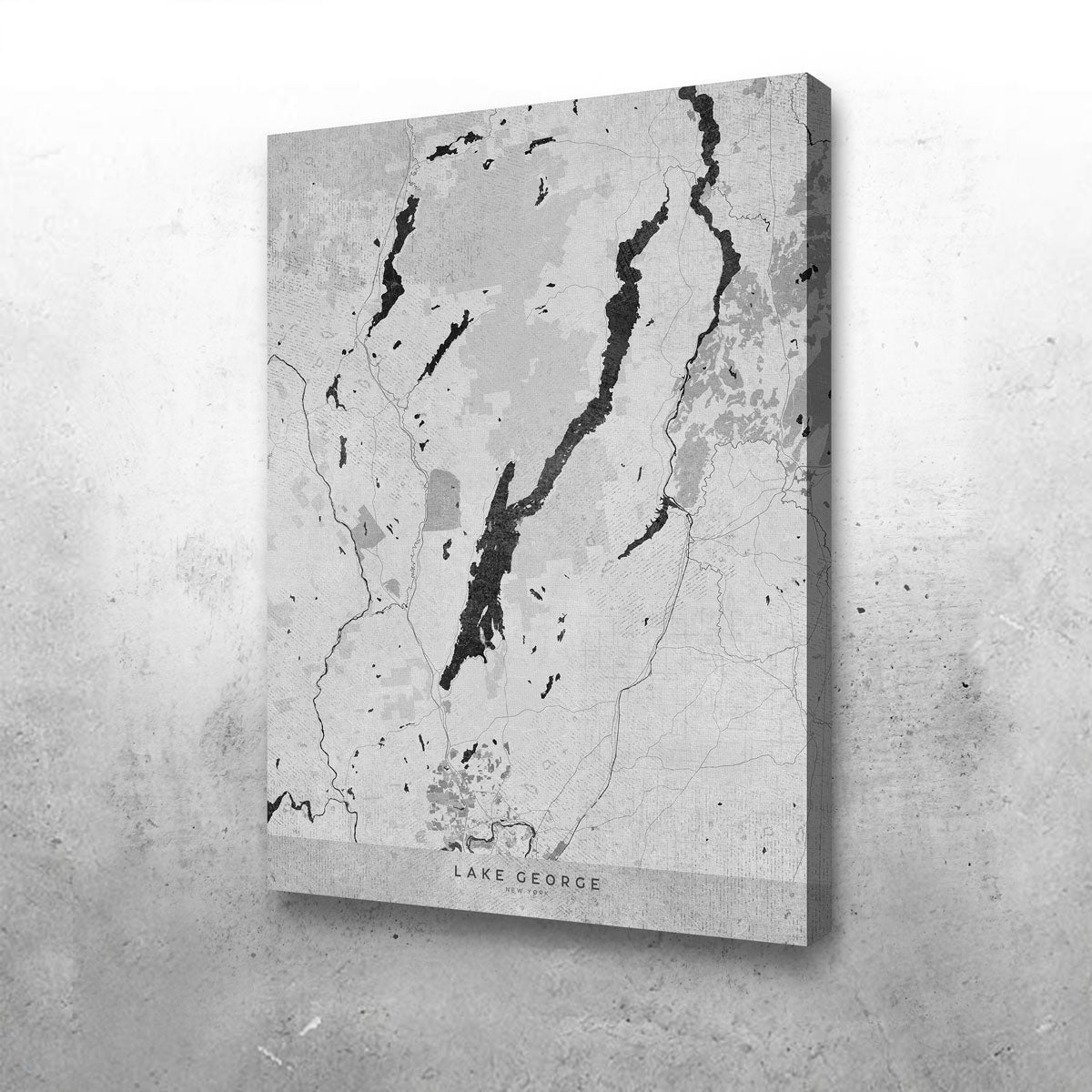 Exquisite Lake George Map 2 Wall Art by Blursbyai