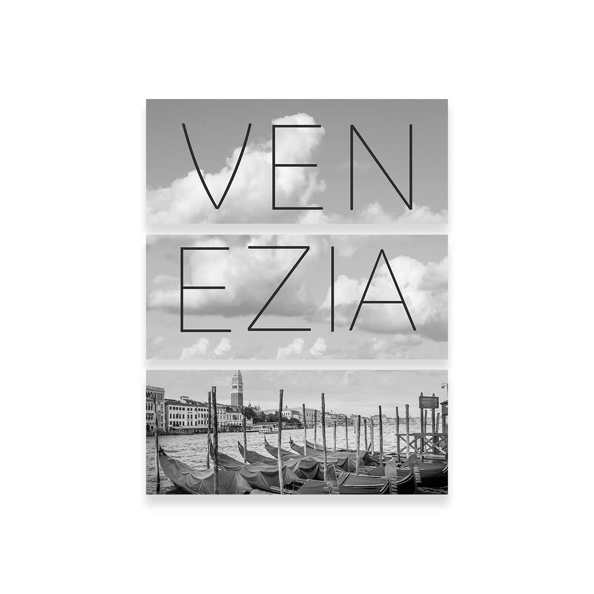Exquisite Venice Grand Canal and St Mark’s Campanile Text Wall Art by Melanie Viola
