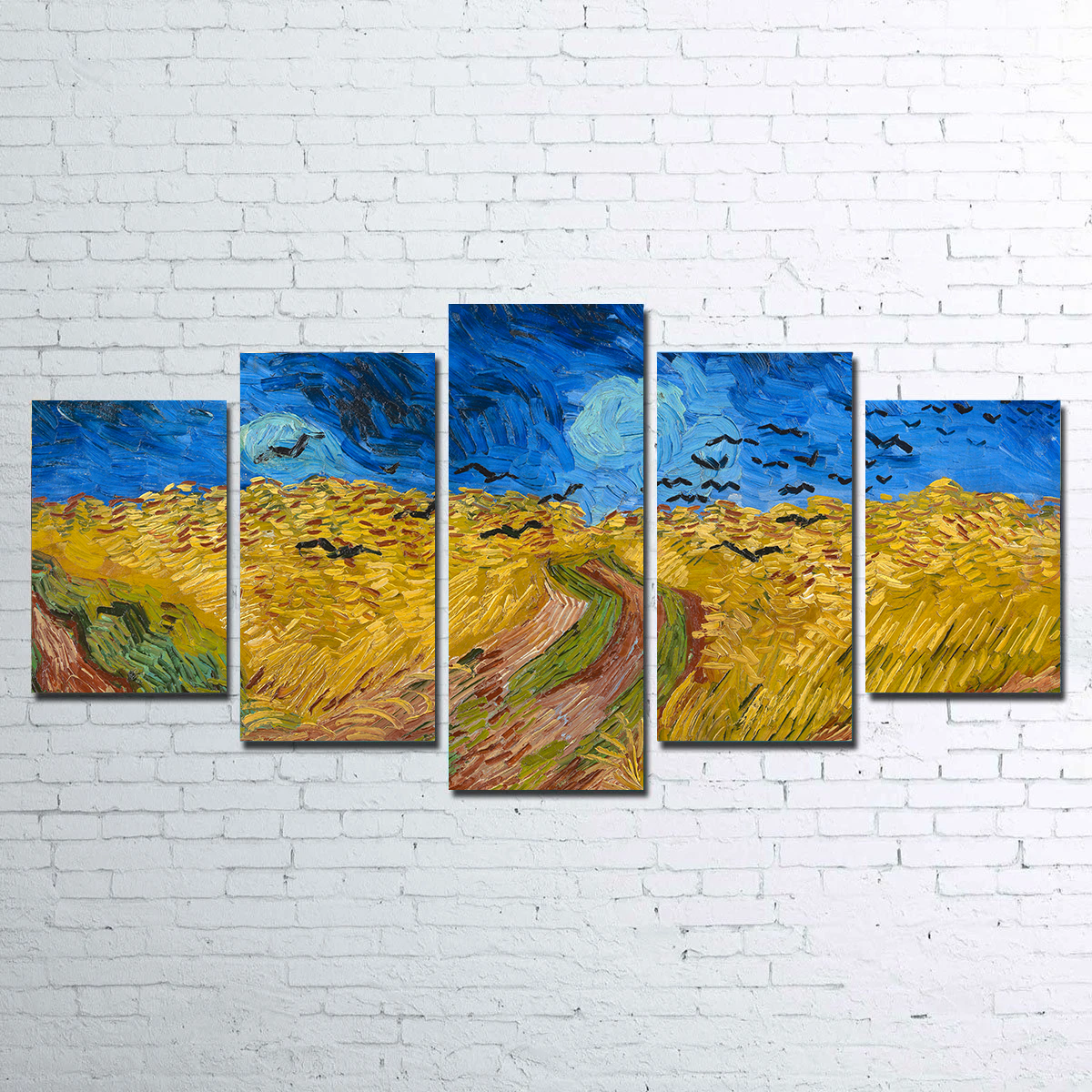 Korenveld met kraaien Wall Art by Vincent van Gogh - Premium Museum Quality Canvas