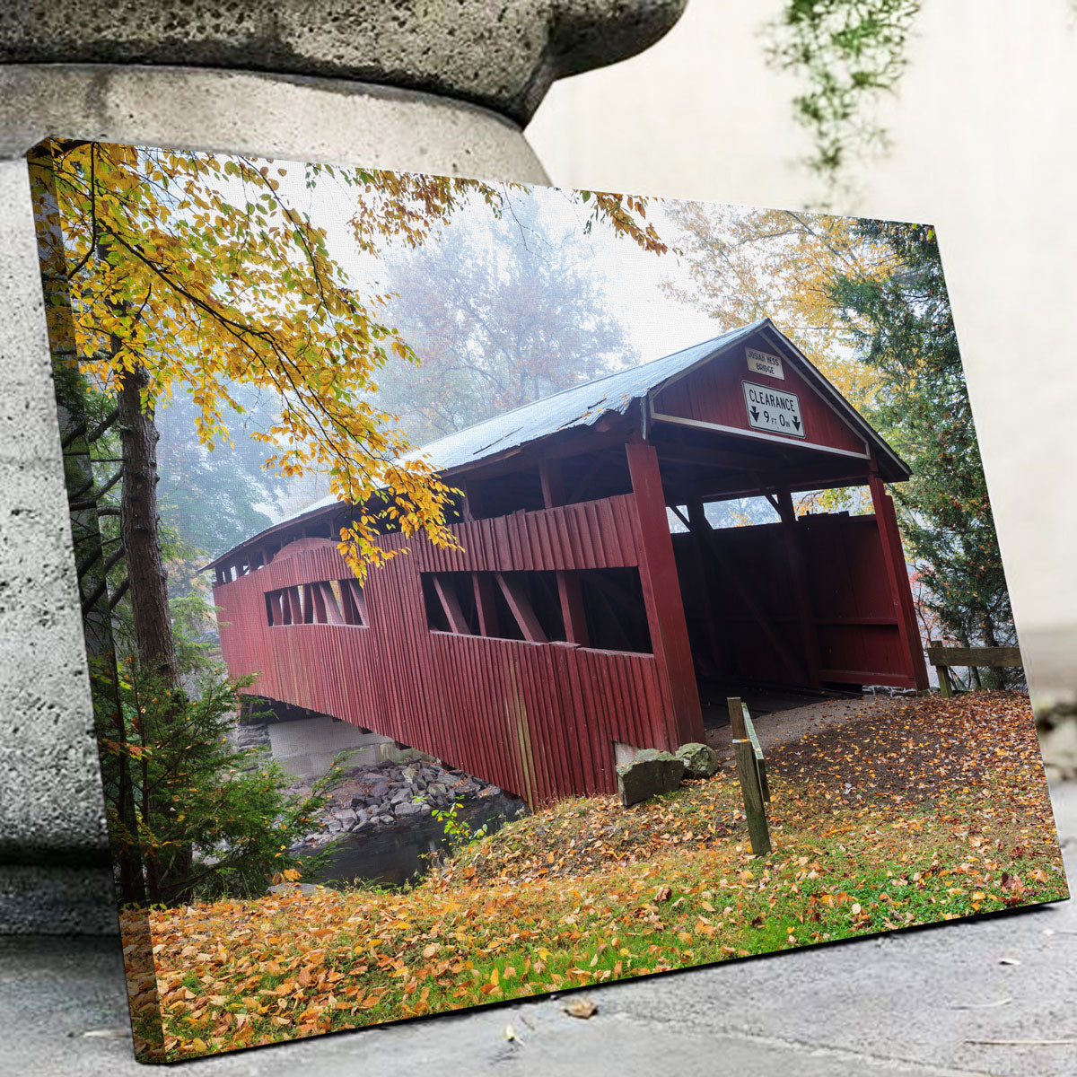 Exquisite Josiah Hess Covered Bridge Wall Art for Stunning Home Decor