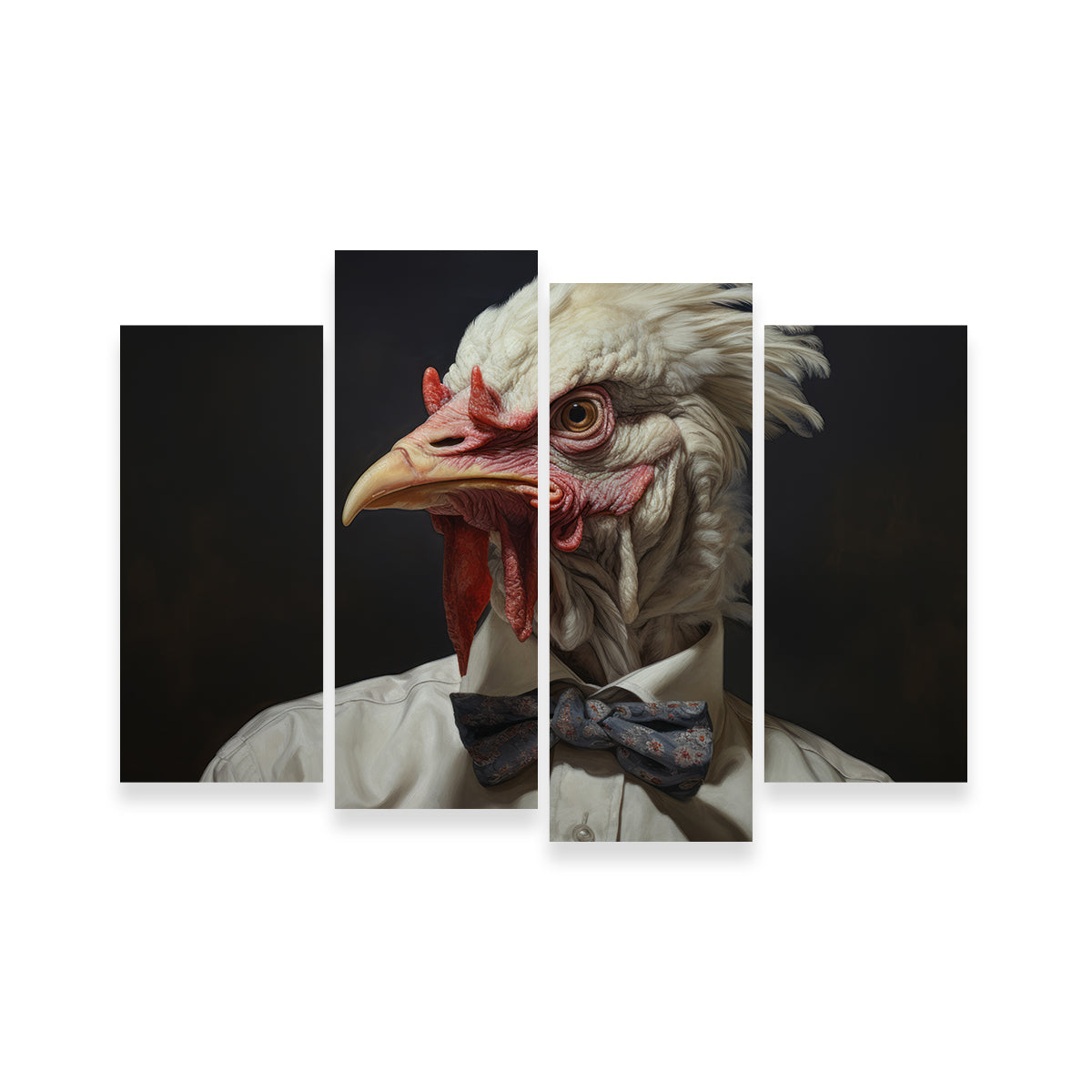 Stunning White Rooster Man Wall Art for Home Decor