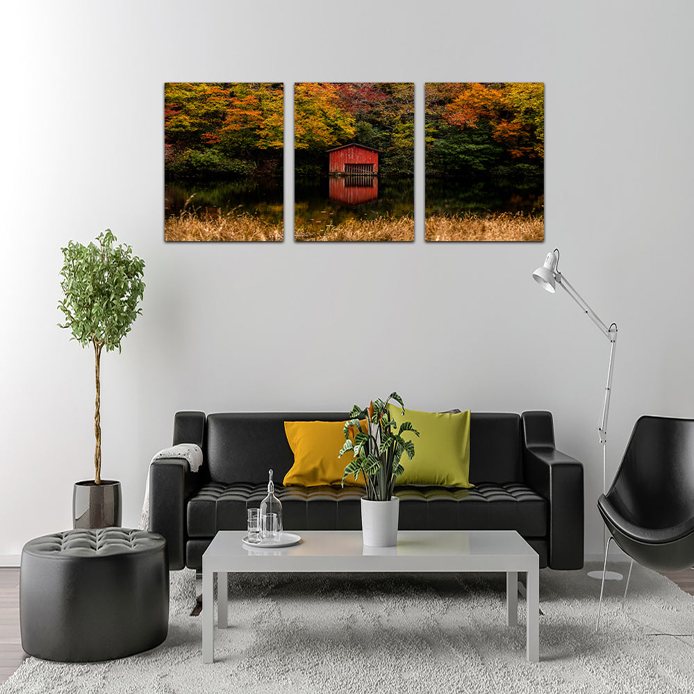 Stunning Red Boat House Wall Art for Your Home Decor