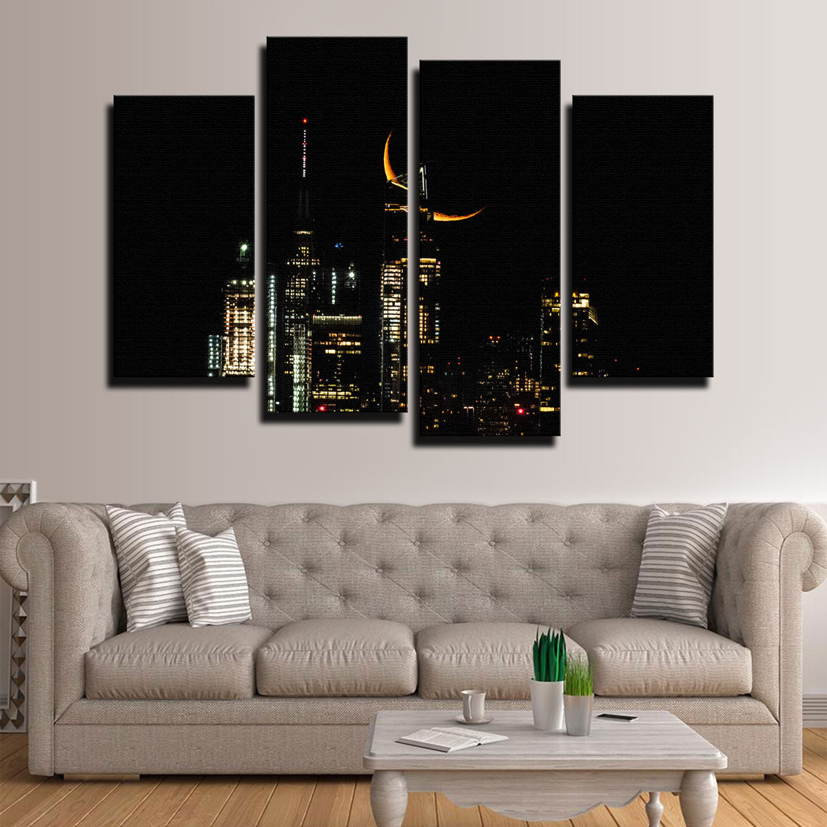Exquisite Moon and New York City Wall Art by Dennis Maida