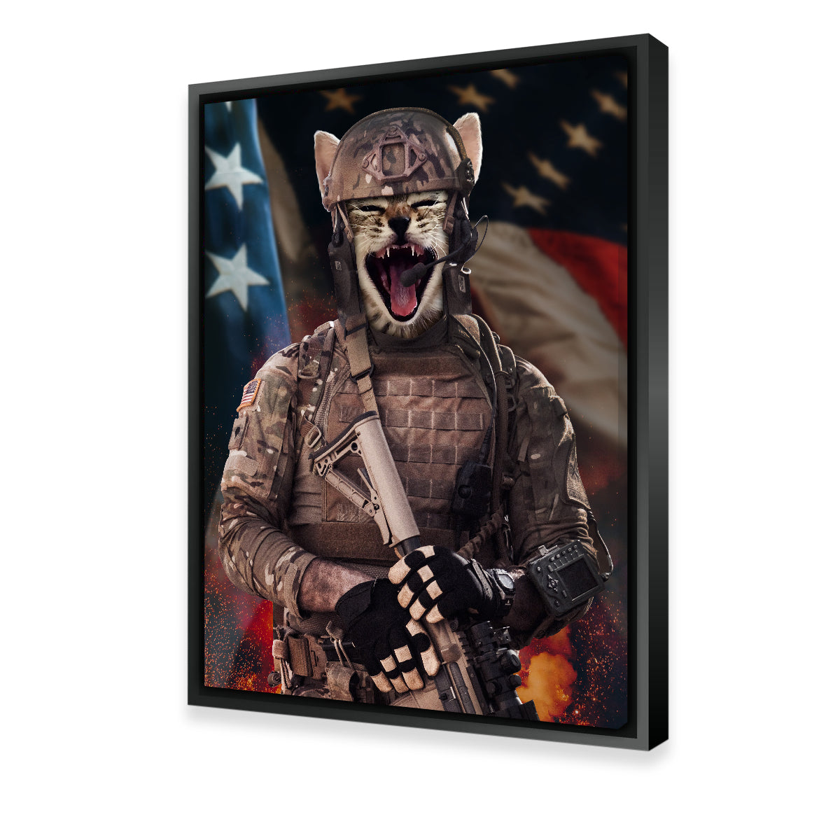 Unique Kitty Soldier Wall Art by INDOARC