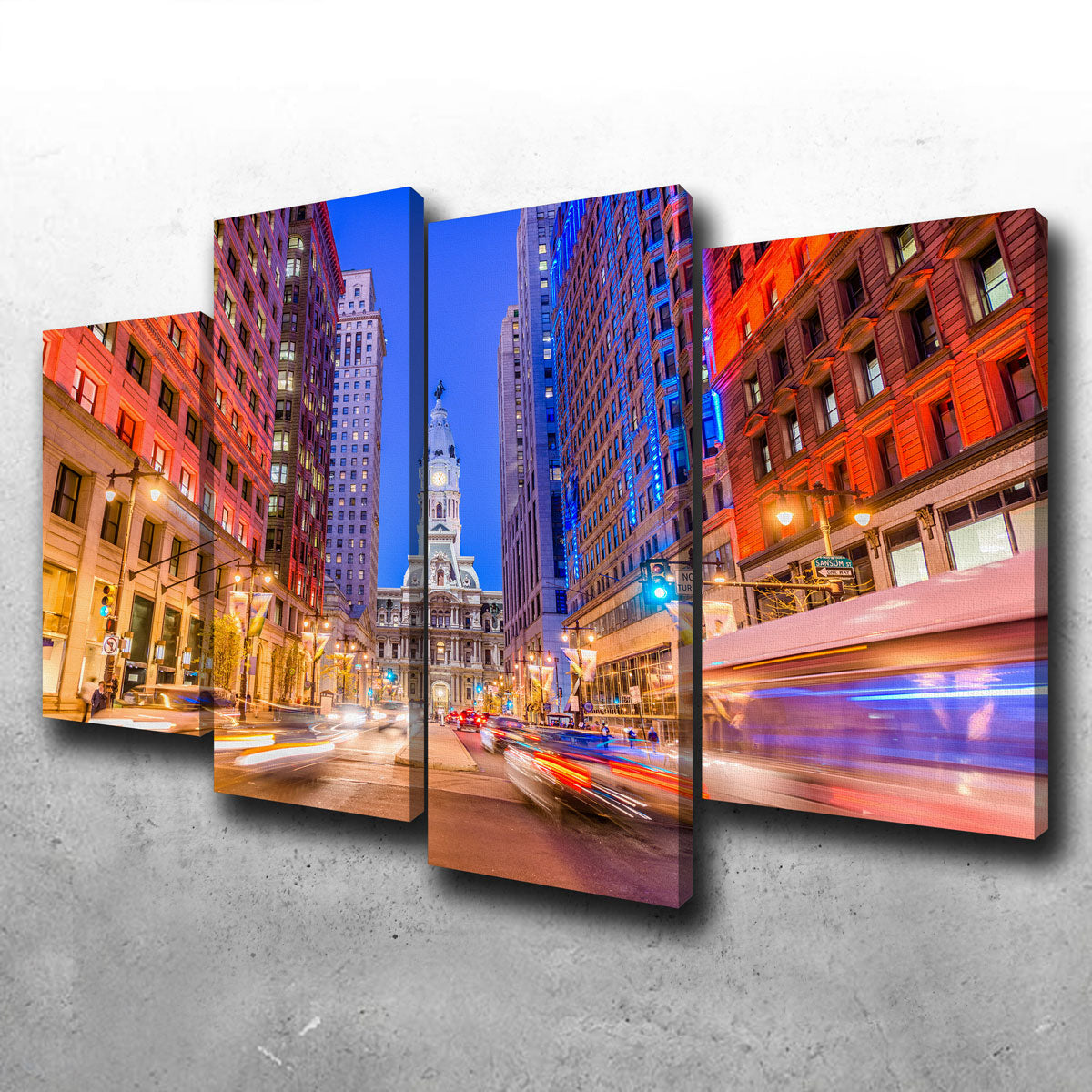 Stunning Broad Street with City Hall Wall Art for Home Decor