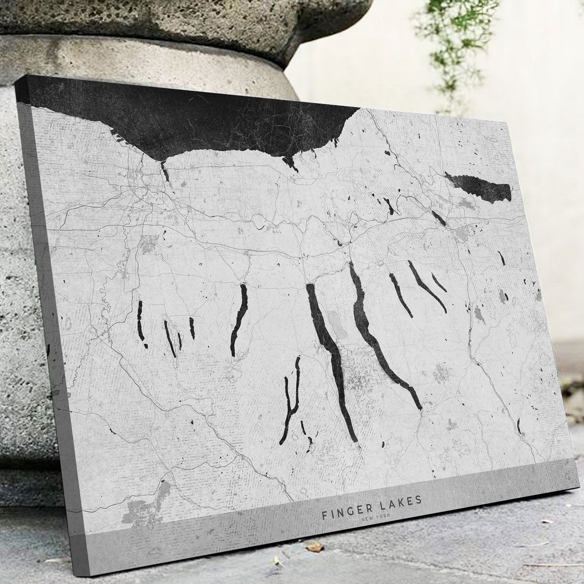 Stunning Finger Lakes Wall Map 2 Wall Art by Blursbyai