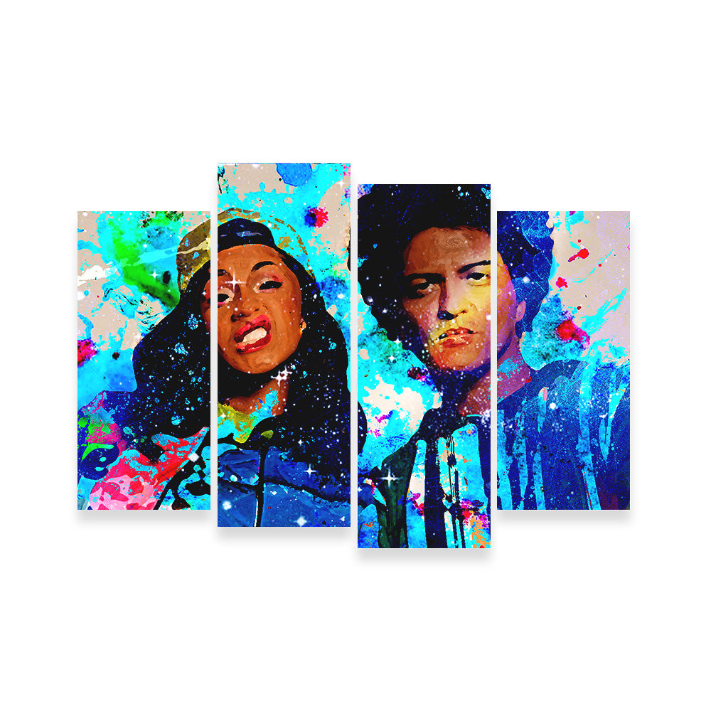 Stunning Bruno Mars & Cardi B Wall Art by Studiodtalk