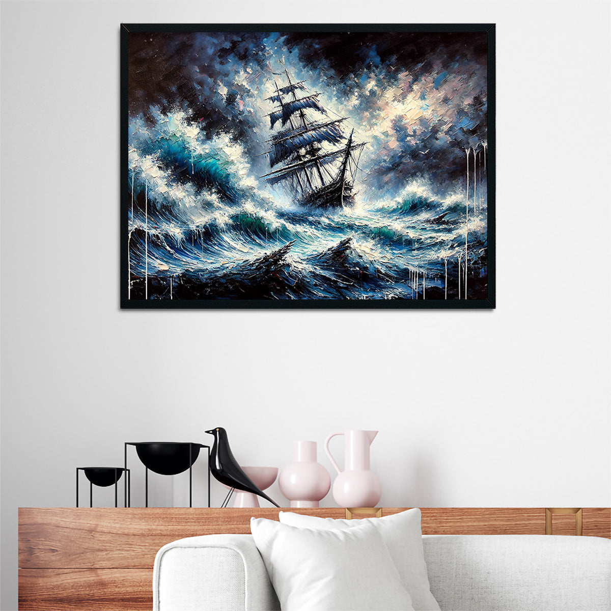 Exquisite Vintage Ship Oil Painting for Maritime Enthusiasts