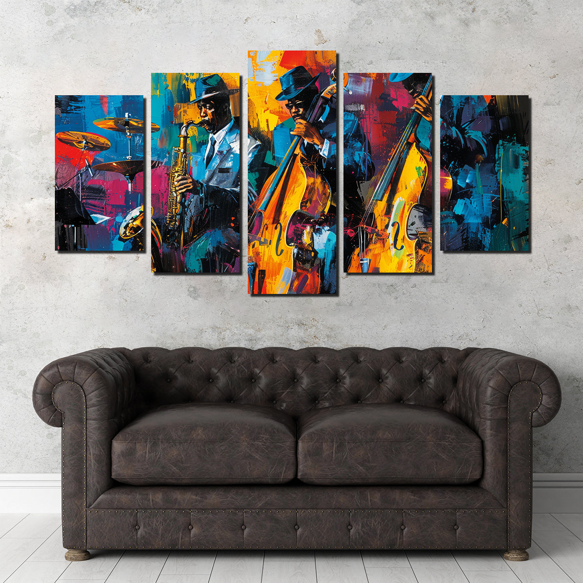 Eye - catching Vibrant Jazz Band Wall Art for Your Home Decor