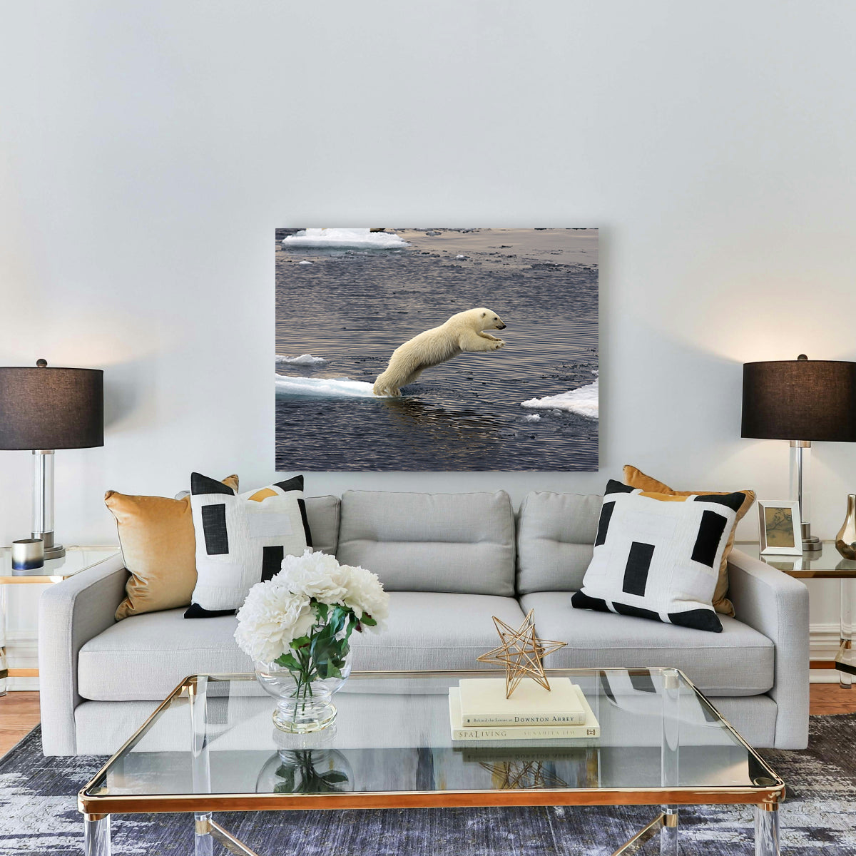 Eye - catching Jumping Polar Bear Wall Art for Stunning Home Decor