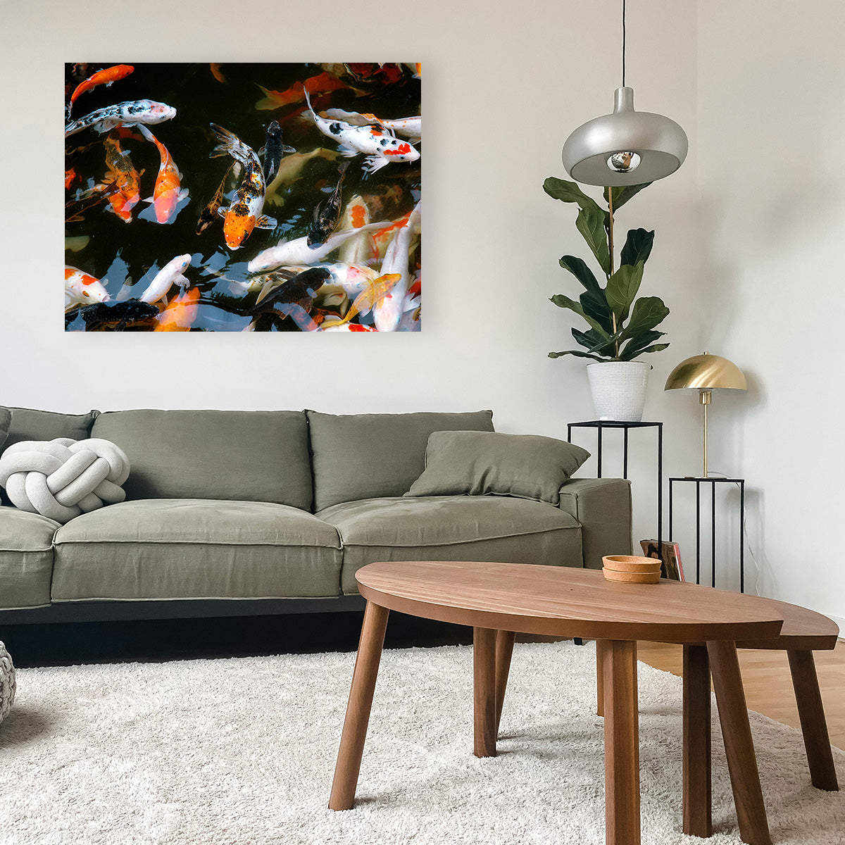Stunning Koi Fish Swimming Wall Art for Home Decor