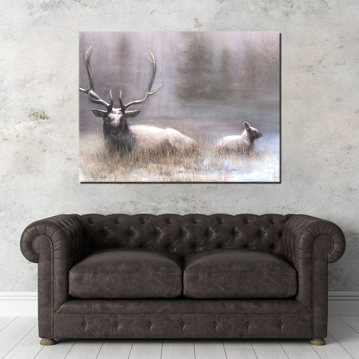 Exquisite Bull Elk & Calf Wall Art by Patricia Jaggie