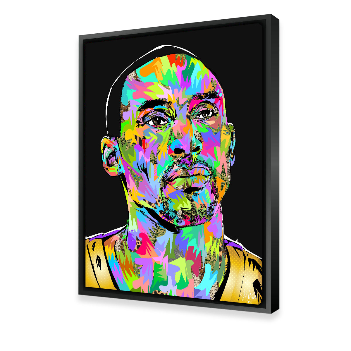 Stunning Kobe Portrait Black Wall Art for Basketball Fans