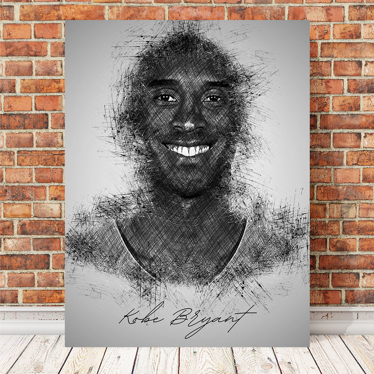 Stunning Kobe Bryant Sketch Wall Art for Basketball Fans