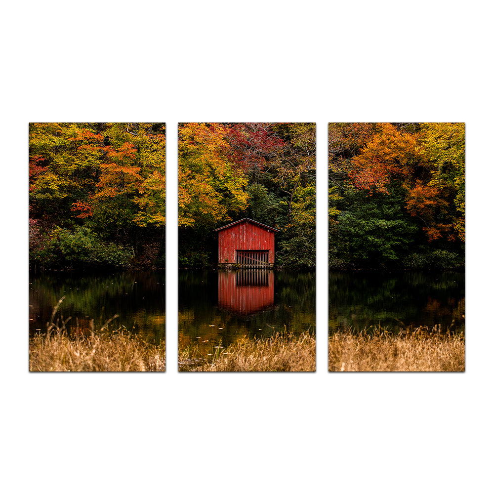 Stunning Red Boat House Wall Art for Your Home Decor