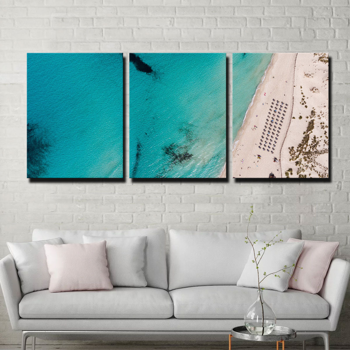 Stunning Umbrella Beach Wall Art by Karolis Janulis