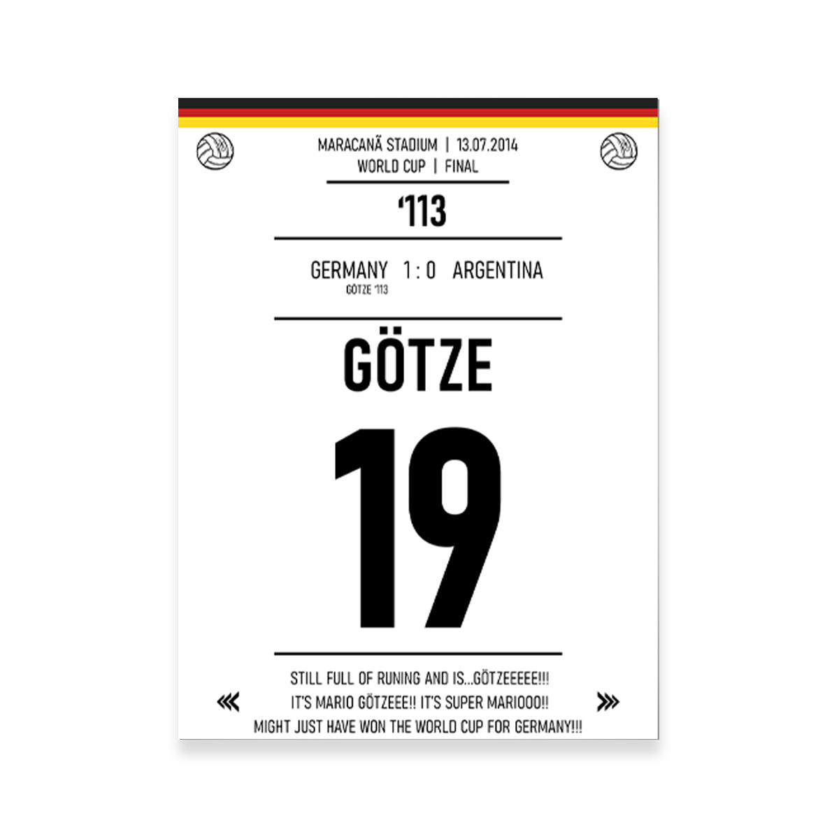 Mario Gotze - Premium Handmade Canvas Print by George Sorin