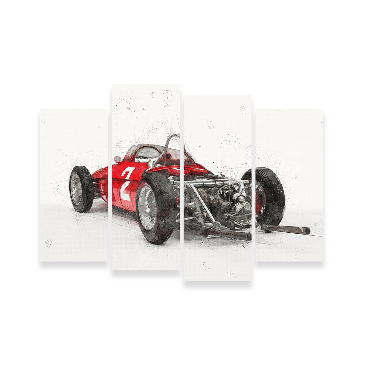 Exquisite Ferrari 156 Rear Wall Art by Stephen Chambers