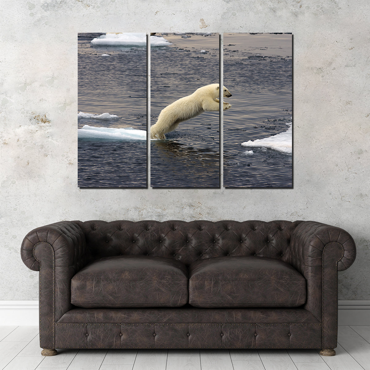Eye - catching Jumping Polar Bear Wall Art for Stunning Home Decor