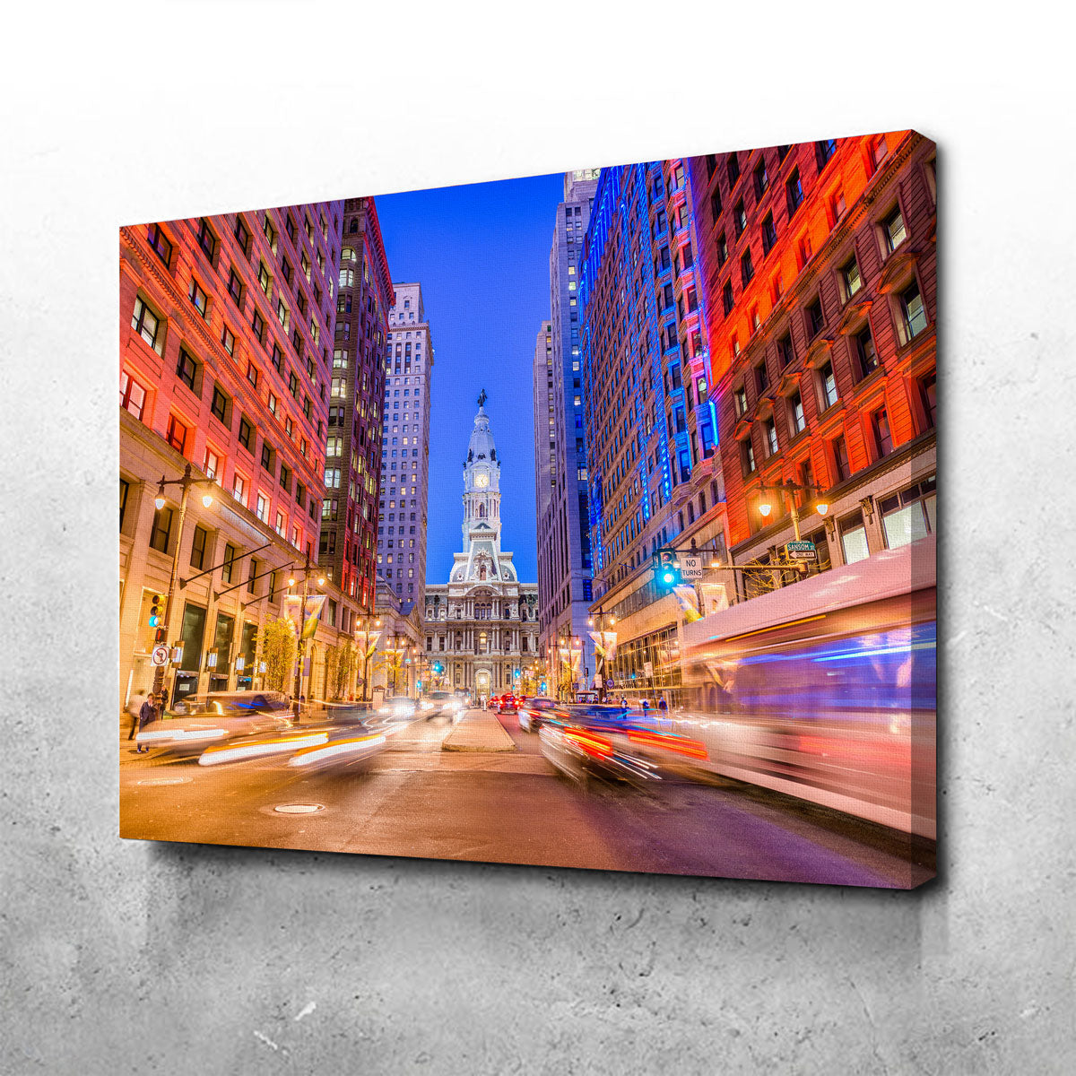 Stunning Broad Street with City Hall Wall Art for Home Decor