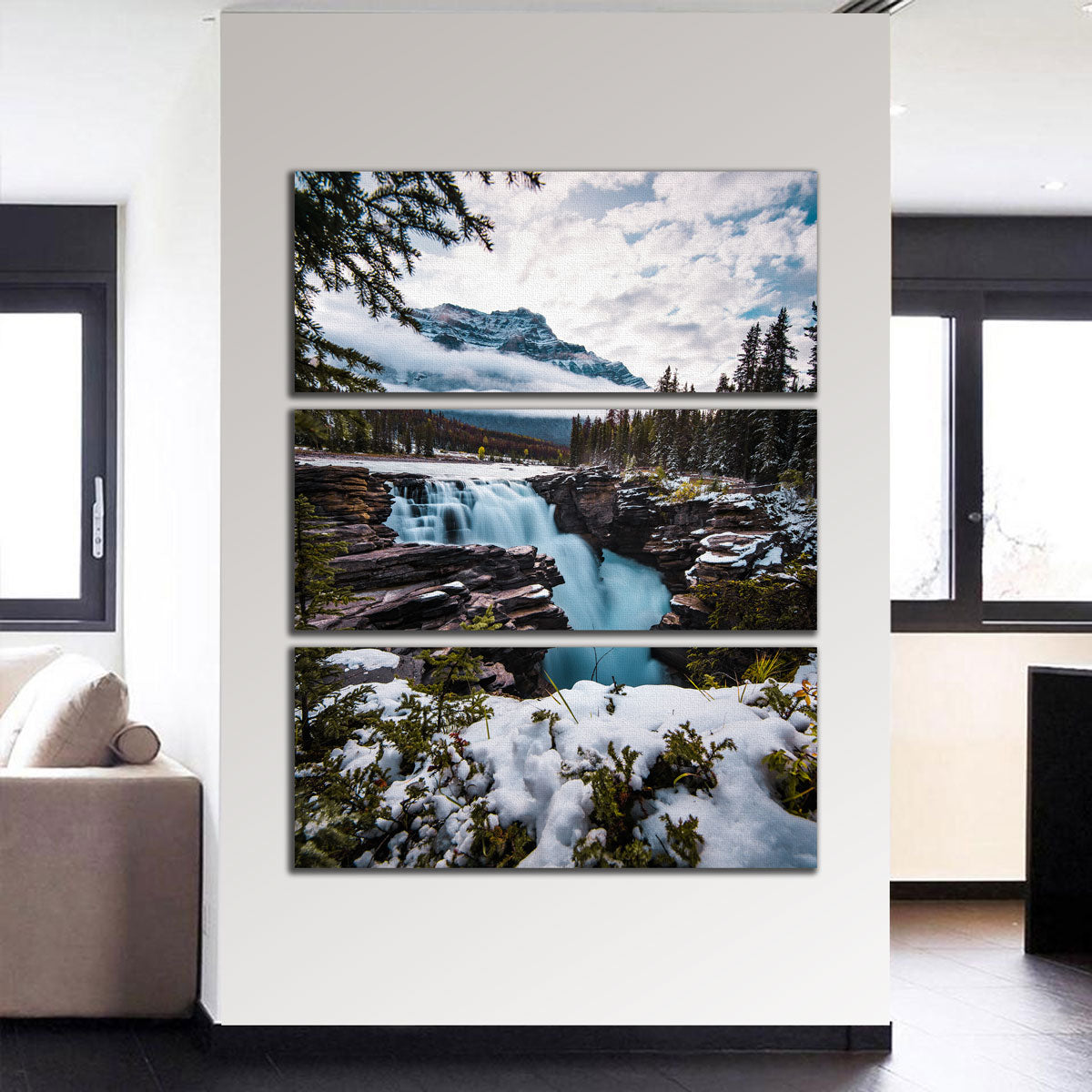 Enchanting Wintry Waterfall Wall Art by Lucas Moore