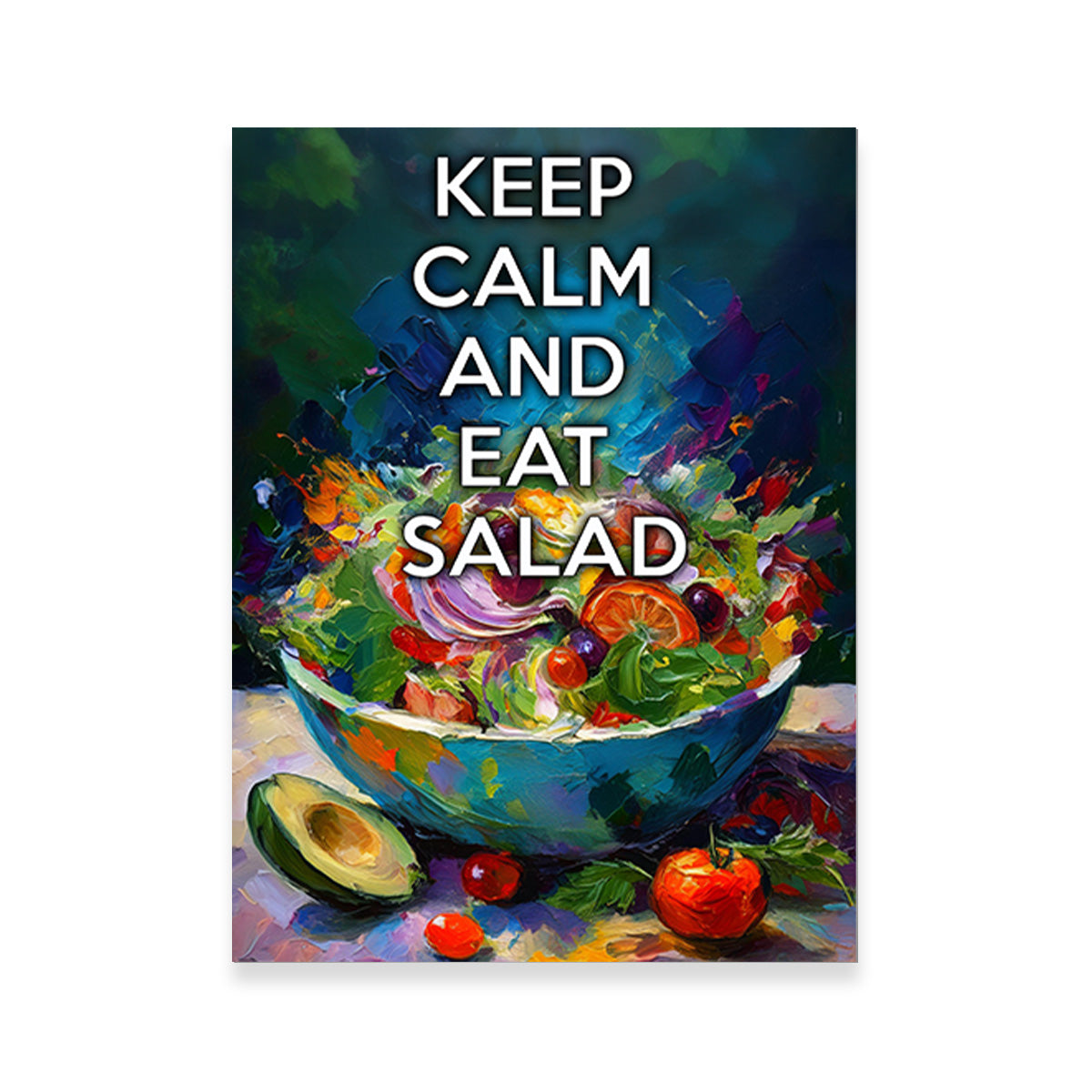 Stylish Keep Calm Eat Salad Wall Art for Home Decor