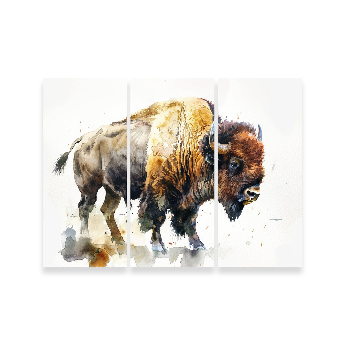 Exquisite Buffalo on White Wall Art - Ideal for Home Decor