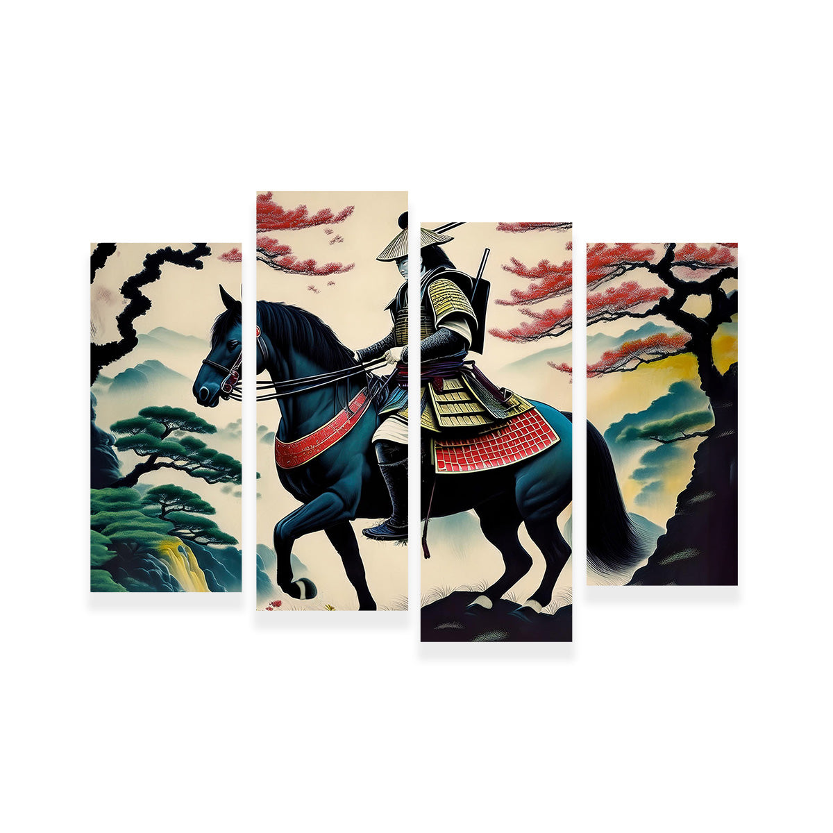 Stunning Contemporary Samurai Art Wall Decor Canvas