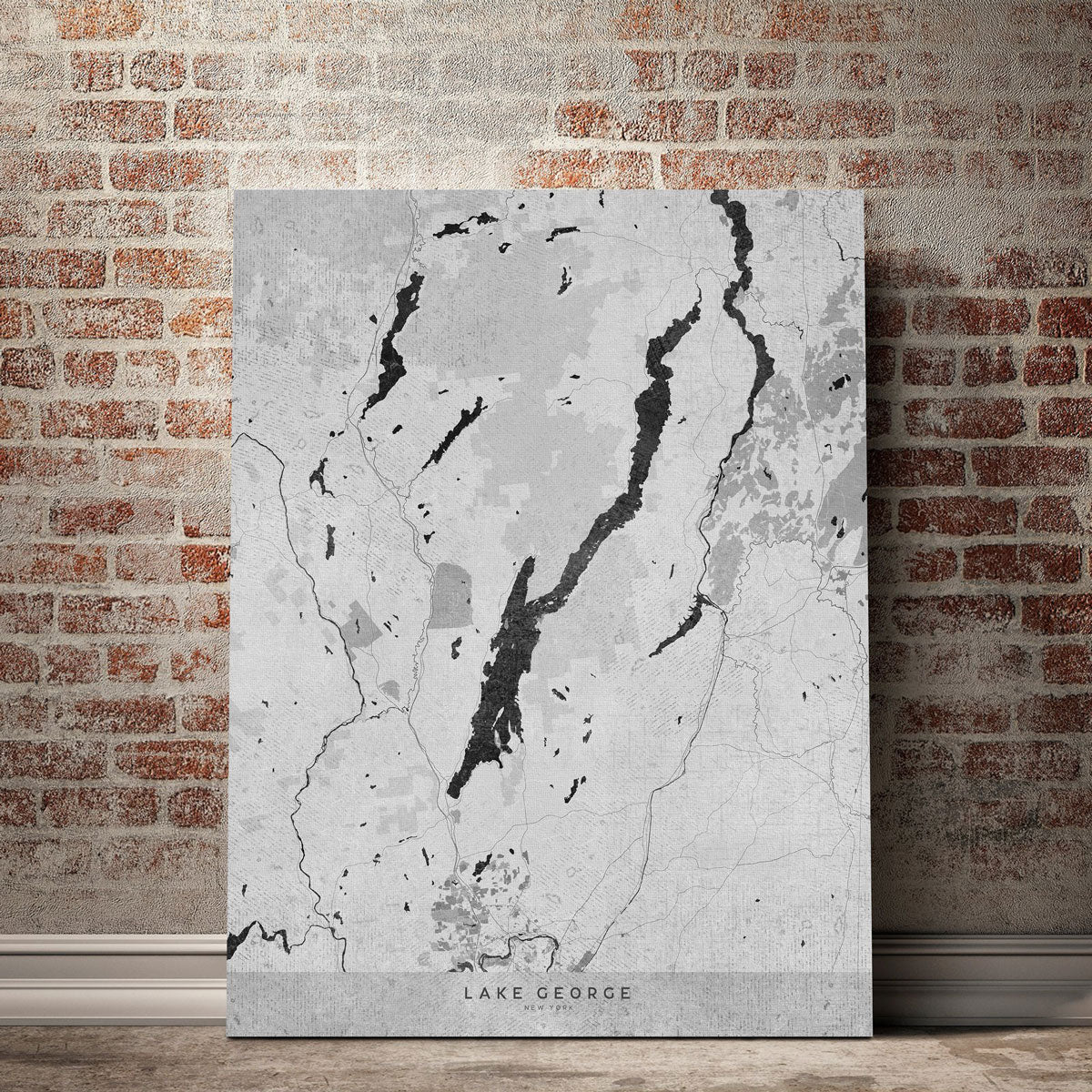 Exquisite Lake George Map 2 Wall Art by Blursbyai